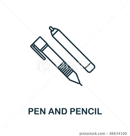 Pen And Pencil icon. Line element from school education collection. Linear Pen And Pencil icon sign for web design, infographics and more. Pen And Pencil icon. Line element from school education collection. Linear Pen And Pencil icon sign for web design, infographics and more. 86634100