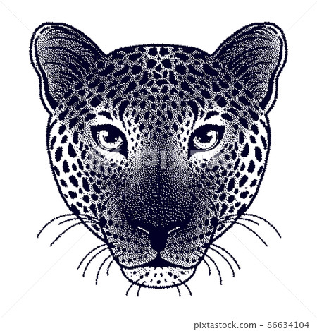 Leopard head with bitmap effect 86634104