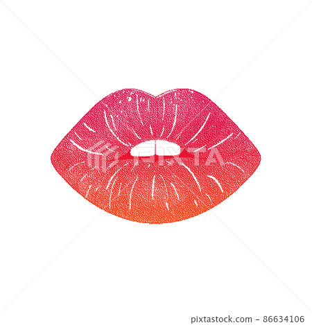 Lips with bitmap effect 86634106