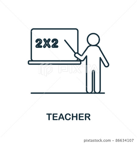 Teacher icon. Line element from school education collection. Linear Teacher icon sign for web design, infographics and more. 86634107