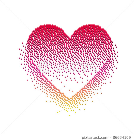 Heart shape with bitmap retro effect 86634109