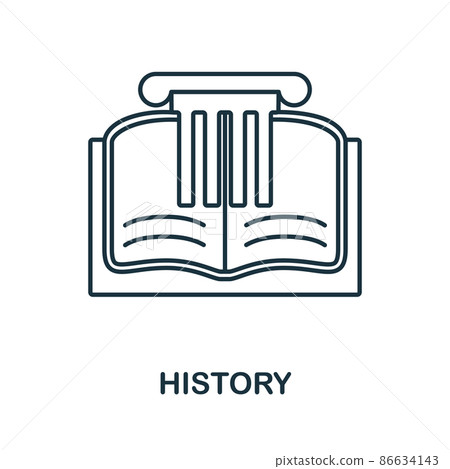 History icon. Line element from school education collection. Linear History icon sign for web design, infographics and more. History icon. Line element from school education collection. Linear History icon sign for web design, infographics and more. 86634143