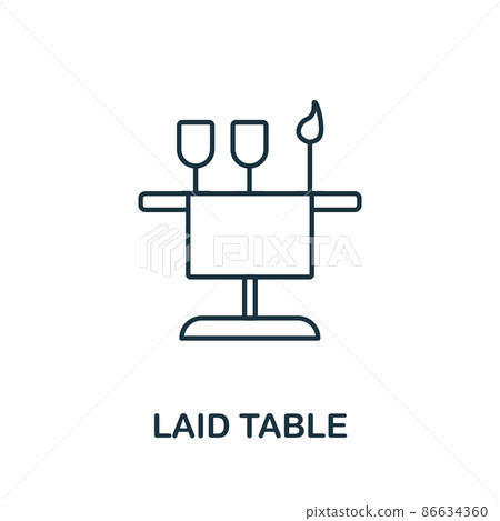 Laid Table icon. Line element from restaurant collection. Linear Laid Table icon sign for web design, infographics and more. 86634360