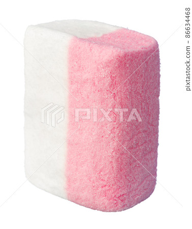Pink and white marshmallow sweets isolated on white Pink and white marshmallow sweets isolated on white 86634468