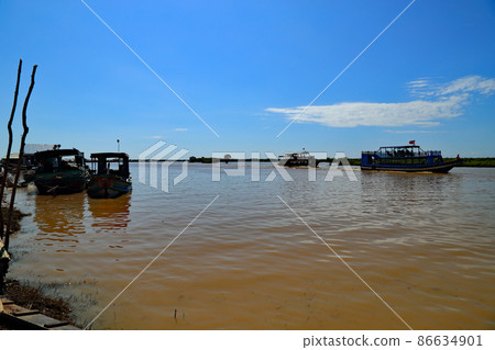 Pleasure boat on Tonle Sap Lake, Cambodia Pleasure boat on Tonle Sap Lake, Cambodia 86634901