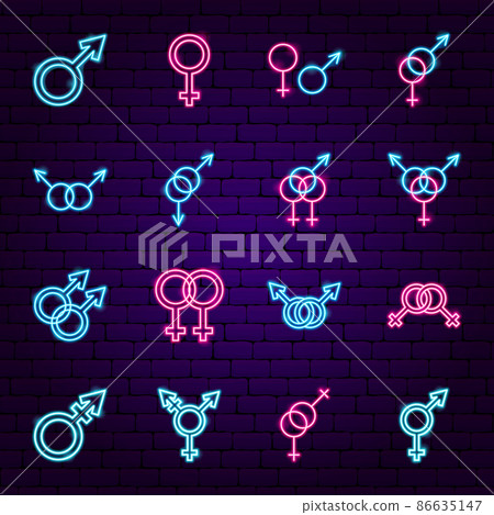 Gender Sex Neon Icons 86635147