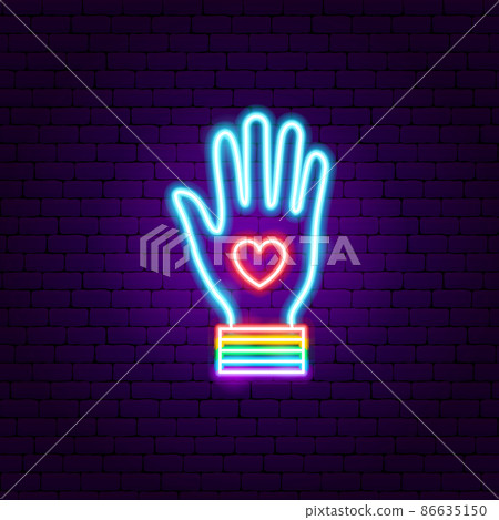 Hand LGBT Neon Sign 86635150