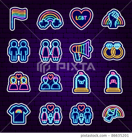 LGBT Neon Stickers LGBT Neon Stickers 86635201