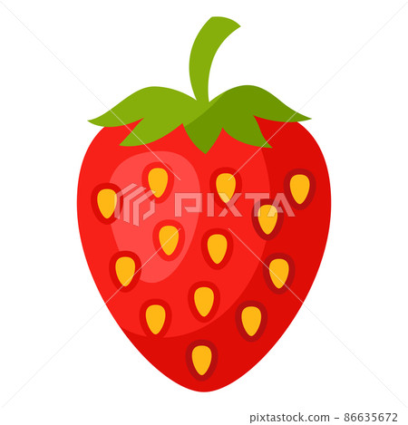 Icon of red strawberry. Illustration isolated on white background. Icon of red strawberry. Illustration isolated on white background. 86635672