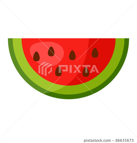 Illustration of ripe watermelon. Summer fruit in decorative style. 86635673