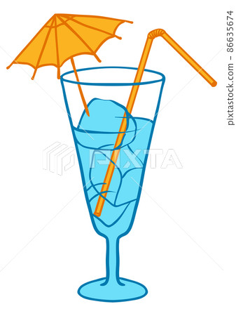 Illustration of cocktail. Summer image for holiday or vacation. 86635674