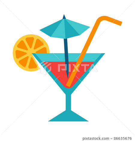 Illustration of cocktail. Summer image for holiday or vacation. Illustration of cocktail. Summer image for holiday or vacation. 86635676
