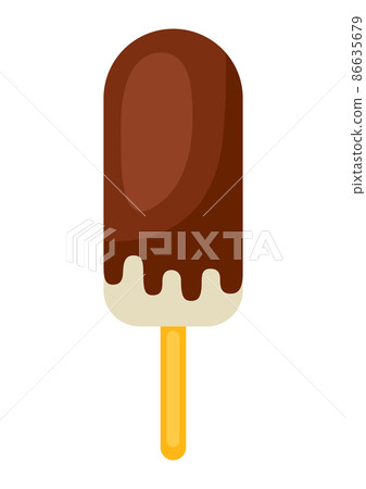 Illustration of popsicle ice cream. Summer image for holiday or vacation. 86635679