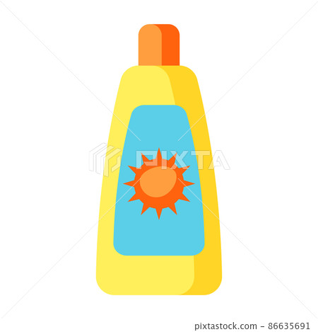 Illustration of beach sunblock cream. Summer image for holiday or vacation. Illustration of beach sunblock cream. Summer image for holiday or vacation. 86635691