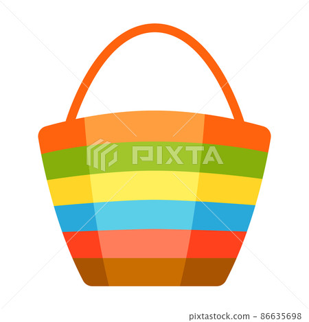 Illustration of beach bag. Summer image for holiday or vacation. Illustration of beach bag. Summer image for holiday or vacation. 86635698