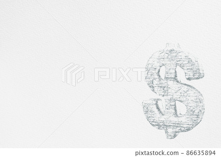 Image of dollar mark written with pencil on drawing paper Image of dollar mark written with pencil on drawing paper 86635894