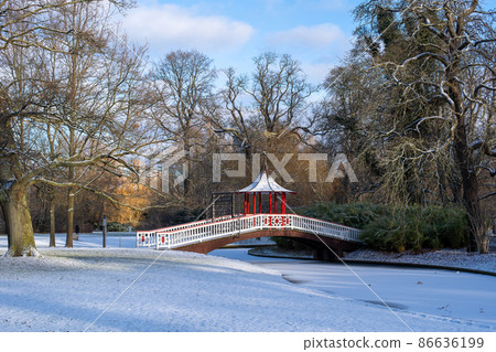 Chinese Bridge in Frederiksberg Park, Denmark 86636199