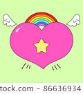 Vector illustration of a rainbow heart. Valentine's Day, love, romantic, rainbow. It is suitable for use for postcards, gifts, websites, social media, shops, print T-shirt. 86636934