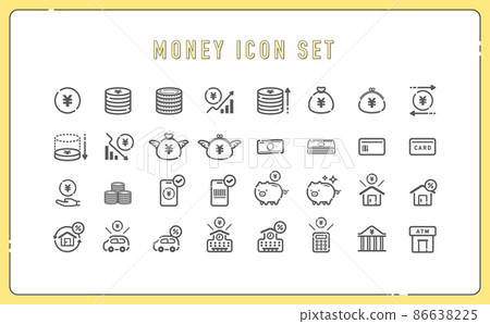Money / Finance / Economy Icon Material Illustration Set Money / Finance / Economy Icon Material Illustration Set 86638225
