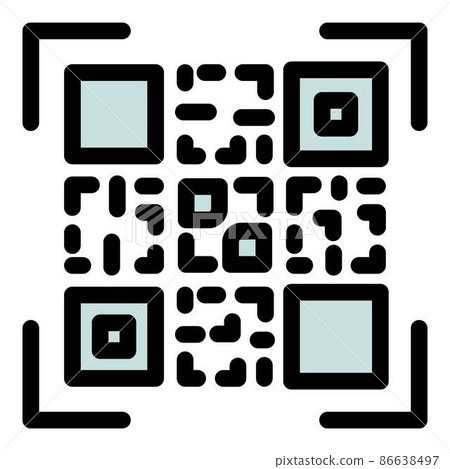 Qr code online icon outline vector. Screen scanner Qr code online icon outline vector. Screen scanner 86638497