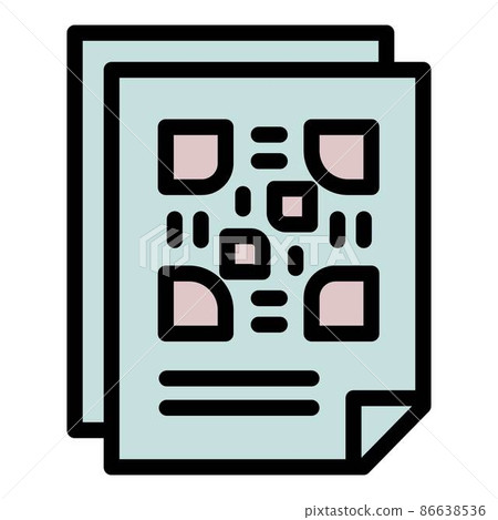 Paper qr code icon outline vector. Scanner digital Paper qr code icon outline vector. Scanner digital 86638536