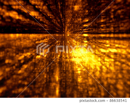 Golden perspective background with bokeh - 3d illustration Golden perspective background with bokeh - 3d illustration 86638541
