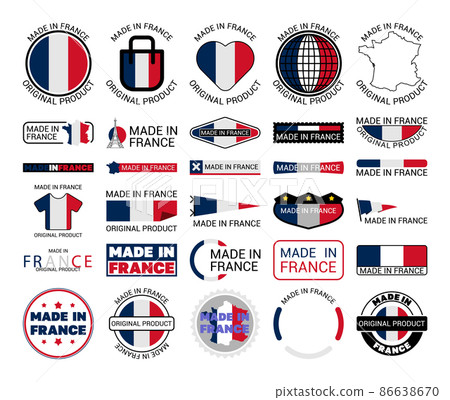 Made in France. Collection of French logos and stickers. Made in France. Collection of French logos and stickers. 86638670