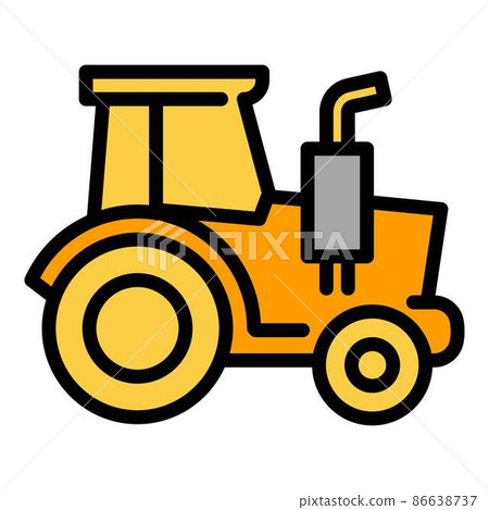 Old tractor icon outline vector. Combine vehicle Old tractor icon outline vector. Combine vehicle 86638737