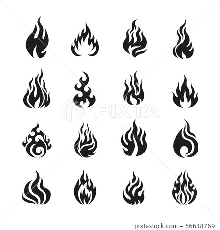 Vector set of fire icons. Illustrations for... - Stock Illustration ...