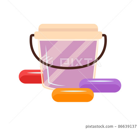 Vector illustration of a bottle with mastic. Food additive on a white background. 86639137