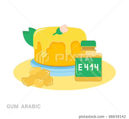 Vector illustration of gum arabic. Food additive on a white background. 86639142