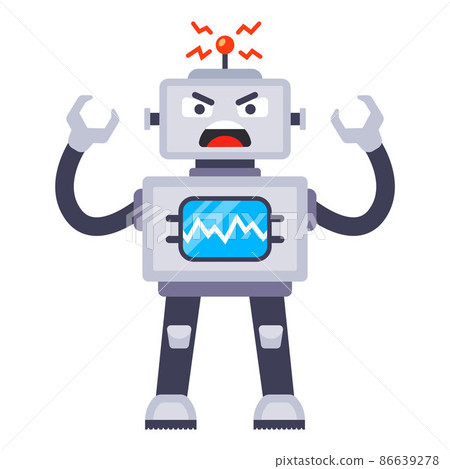 full length broken evil metal robot. cyborg killer. full length broken evil metal robot. cyborg killer. 86639278