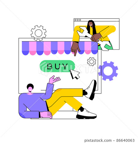 E-commerce development abstract concept vector illustration. E-commerce website development, online shopping app, sale platform, commerce web application, company page, menu bar abstract metaphor. E-commerce development abstract concept vector illustration. E-commerce website development, online shopping app, sale platform, commerce web application, company page, menu bar abstract metaphor. 86640063