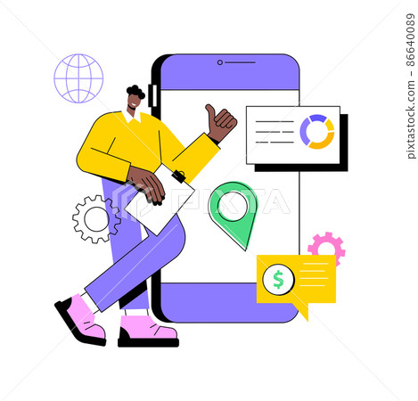Rich Internet applications abstract concept vector illustration. Rich internet platform, application development, ria, user interaction design, UX, company site, menu bar abstract metaphor. 86640089