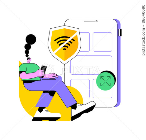 Progressive web app abstract concept vector illustration. Working offline web, PWA application development, native app like experience, independent connectivity, light data abstract metaphor. 86640090