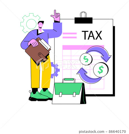 Corporation income tax returns abstract concept vector illustration. Company income return form, corporation accountancy, tax preparation, financial activity, corporate taxation abstract metaphor. 86640170