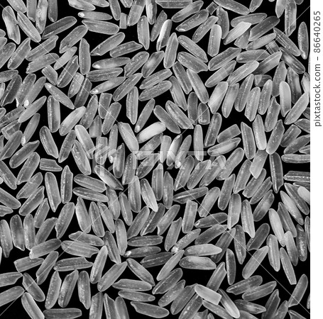 White rice pile isolated on black background 86640265