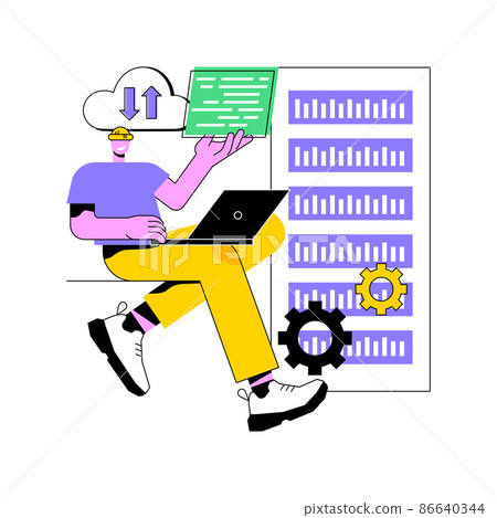 Big data analytics abstract concept vector illustration. Big data mining, automated analytics system, information analysis, pattern recognition, info systematization abstract metaphor. 86640344