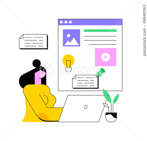 Blog abstract concept vector illustration. Social media platform, influencer, personal brand promotion, recent stories and post, attract followers and subscriptions, viral content abstract metaphor. Blog abstract concept vector illustration. Social media platform, influencer, personal brand promotion, recent stories and post, attract followers and subscriptions, viral content abstract metaphor. 86640363