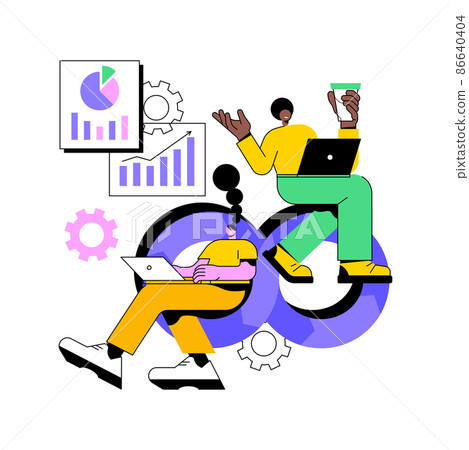 DevOps team abstract concept vector illustration. Software development team member, agile workflow, DevOps team model, IT teamwork, project management, integrated practice abstract metaphor. 86640404