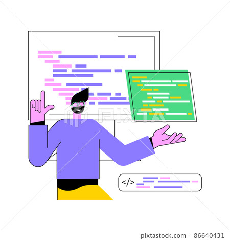 Data entry services abstract concept vector illustration. Database management service, data entry outsource company, remote professional operator, structured information abstract metaphor. 86640431