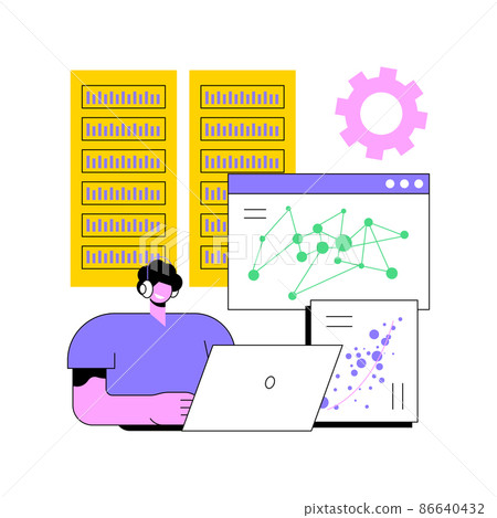 Big data visualization abstract concept vector illustration. Big data analysis tool, analytics service, visualization software, business intelligence, management solution, IoT abstract metaphor. 86640432
