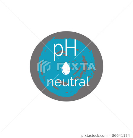 pH neutral round textured icon. Blue dermatology symbol isolated on white background. Flat vector illustration pH neutral round textured icon. Blue dermatology symbol isolated on white background. Flat vector illustration 86641154