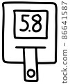 Glucometer doodle icon sketch 86641587