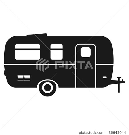 Rv camping trailer, travel mobile home, caravan. Home camper for travel, trailer mobile. 86643044