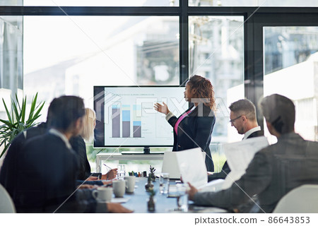 Ironing out the details. Shot of corporate businesspeople meeting in the boardroom. Ironing out the details. Shot of corporate businesspeople meeting in the boardroom. 86643853