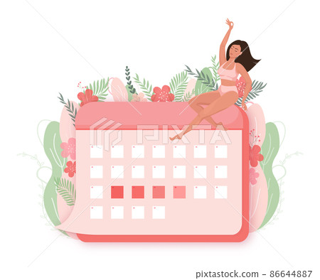 Menstruation period. Female period protection. Vector illustration Menstruation period. Female period protection. Vector illustration 86644887