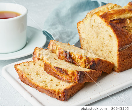 Banana bread. Cake with banana, traditional american cuisine. Banana bread. Cake with banana, traditional american cuisine. 86645395