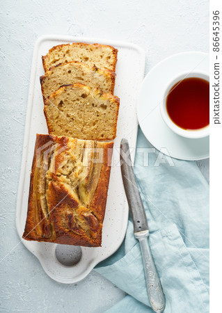 Banana bread. Cake with banana, traditional american cuisine. 86645396