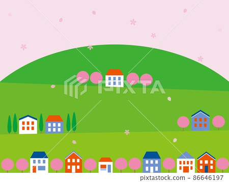 Spring landscape cherry tree Spring landscape cherry tree 86646197